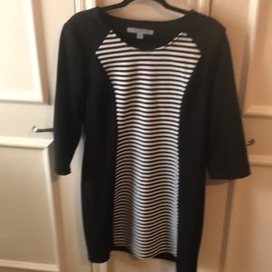 Black with cream knit dress